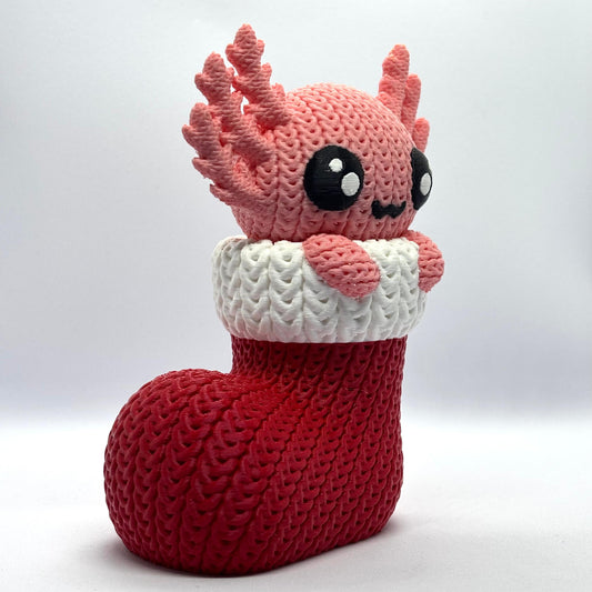 Örgü Noel Aksolotl Anahtarlık