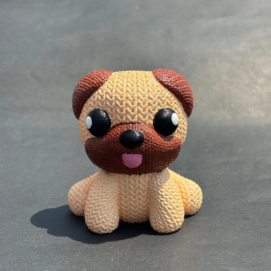 Örgü Pug Anahtarlık